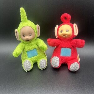 Vintage 1998 Playskool Teletubbies Dipsy and Po Beanbag Plush Set Y2K